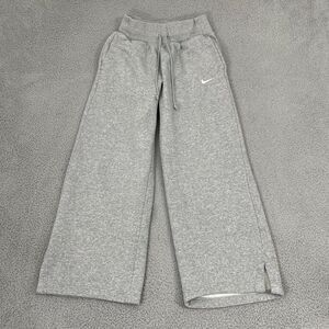 Nike Phoenix Fleece Wide Leg Sweatpants Women S Gray High Rise Lounge Drawstring
